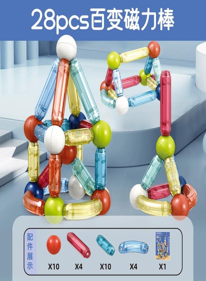 ICW Magplay Roundels 3D Magnetic Stick Building Block Toys for Kids Balls and Stick Constructing Set and Creative STEM Learning Educational Game for Boys Girls, Age 3+ Yrs. (28 pc) - Image 4